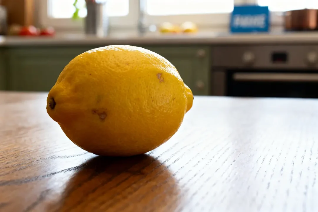 Citron posé sur une table en bois, potentiellement dangereux pour le cœur humain